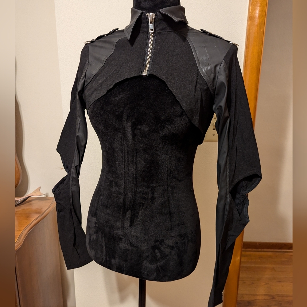 Lip service Gangsta Pranksta Gothic punk zip shrug bolero jacket